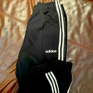 Adidas windproof track pants; size small
